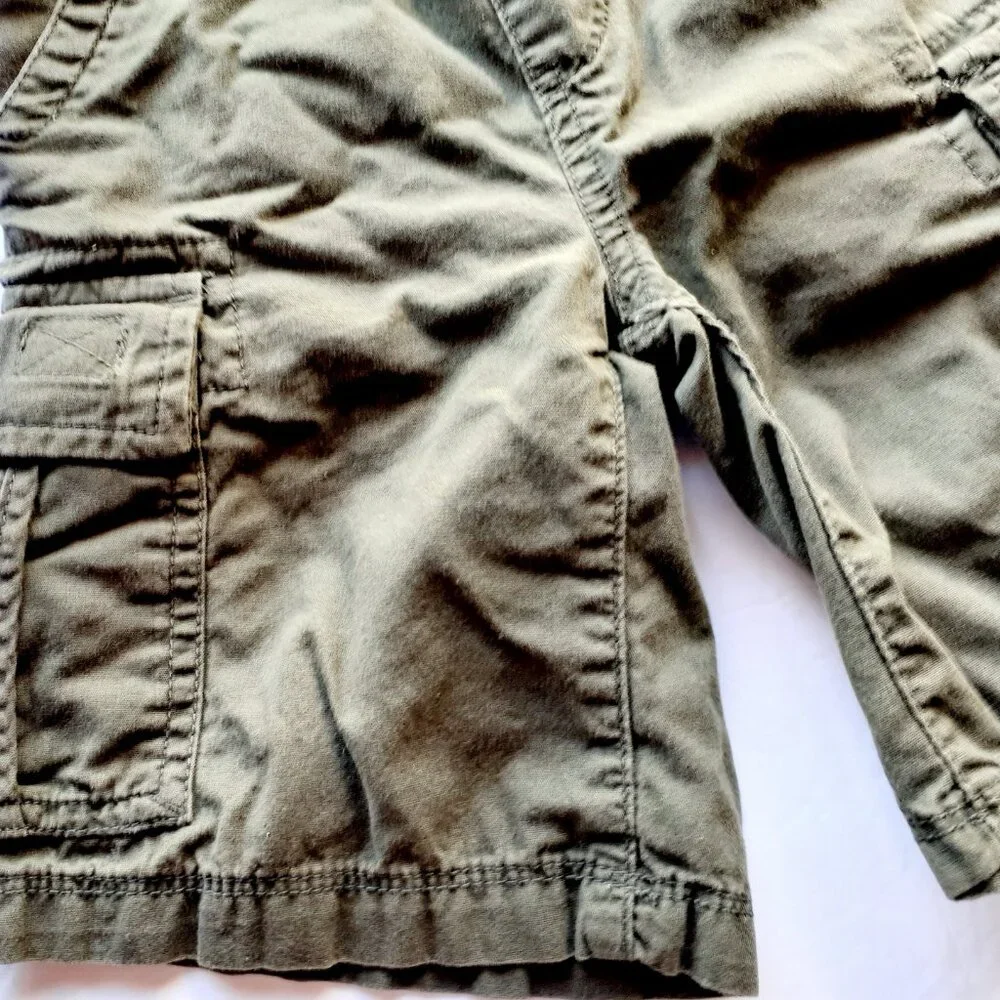 Children's Place Boys Shorts Cargo Green Adjustable Waist Size 5